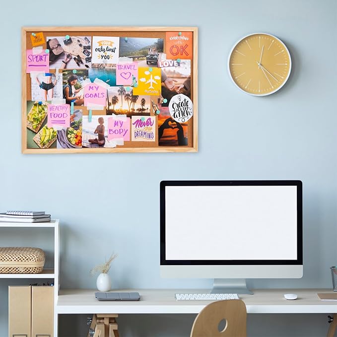 BESARME 200 Pieces Push Pins Set, 5 Types Green Thumb Tacks Cute Decorative Push Pins for Wall Cork Board Bulletin Boards with Storage Box