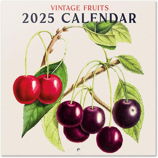 Botanical Wall Calendar 2025 12" x 12" FSC® Plastic Free - Starts Week On Sunday | Square Wall Calendar | Family Planner Calendar 2025 | Fruits Calendar 2025
