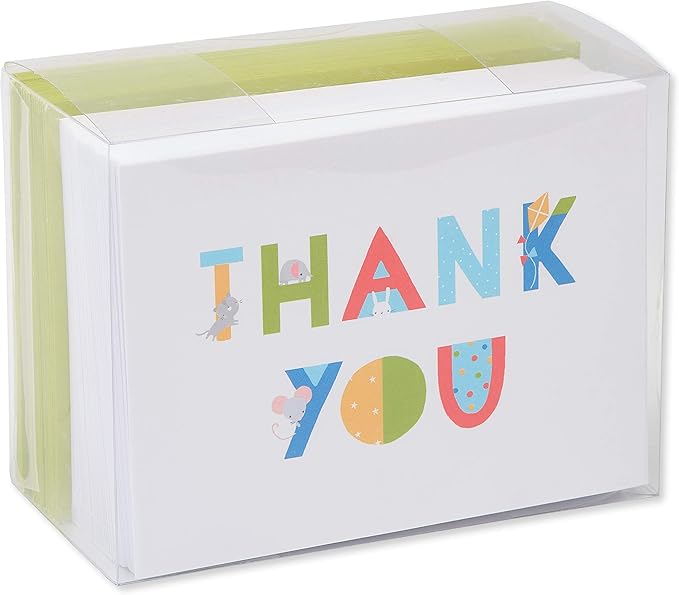 American Greetings Baby Shower Thank You Cards with Envelopes, Baby Icons (50-Count)