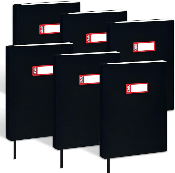 Chell Black Fabric Book Covers 6"x9", Book Sox Up to 8.5”X9.5”, Stretchable and Reusable Book Protector, for Paperback and Hardcover, Pack of 6