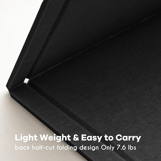 Extra Large Bulletin Board - 96 x 48 Inches, Decorative Felt Pin Board for Wall - 8' x 4' Foldable Photo Display Board with Self-Adhesive Tape, Includes 20 Push Pins - Black