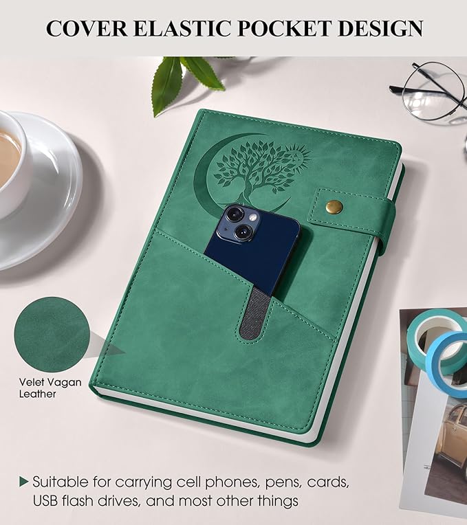 365 Page Thick Lined Journal Notebook for Men Women, A5 Leather Journals for Writing, Hardcover Notebooks for Work, School, Note Taking,Travel, Business,Personal Diary, College Ruled 5.9" x 8.4"