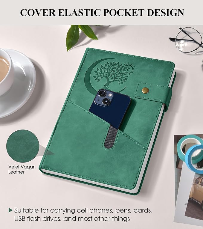 365 Page Thick Lined Journal Notebook for Men Women, A4 Large Leather Journals for Writing, Hardcover Notebooks for Work, School, Note Taking, Business, Travel Diary, College Ruled 8.5" x 11"