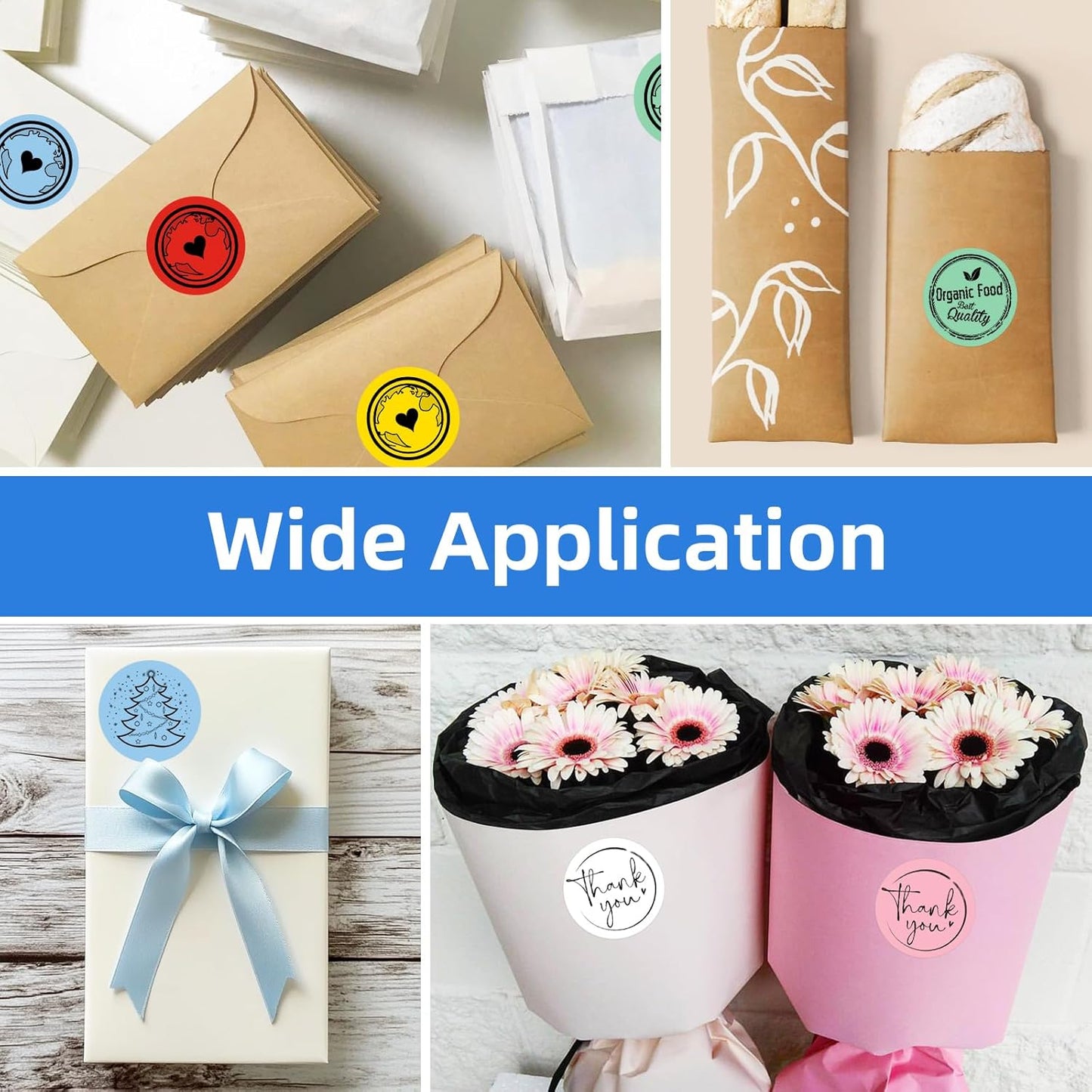 6 Rolls 2" Color Circle Direct Thermal Stickers Labels, Self-Adhesive Round Thermal Labels Printer Stickers for Business, DIY, Code, Name Tag, Envelope Seal