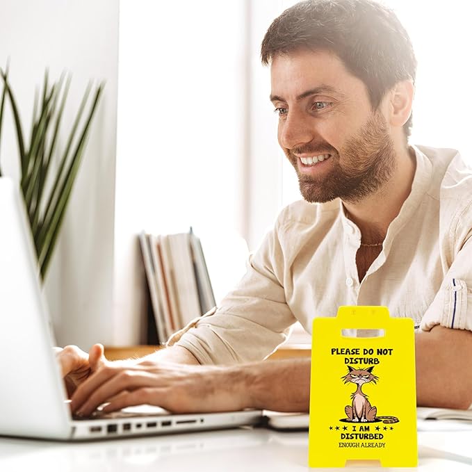 MBL Funny Team Office Gifts - PLEASE DO NOT DISTURB, Funny Fun Gag Desk Sign Cubicle Decor for Coworker Teammate Employee Boss Birthday Christmas White Elephant Under 10 Dollar