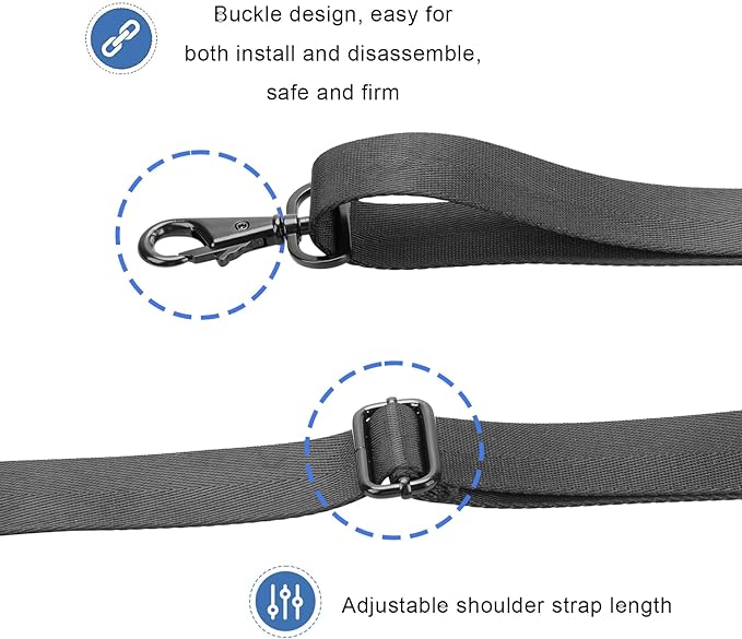 RLSOCO Shoulder Strap for Laptop Shoulder Strap Luggage Duffel Bag -Adjustable Strap Replacement for Briefcase Computer Messenger Bag Drone Camera Case Water bottle