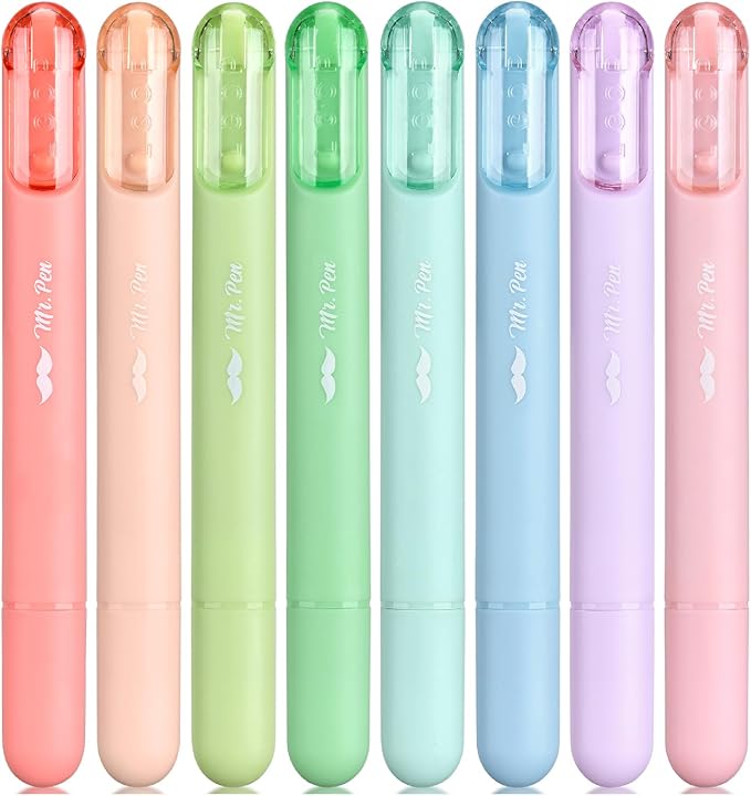 Mr. Pen- Aesthetic Highlighters, 8 Pack, Chisel Tip, Pastel Colors, Cute Highlighters Assorted Colors, Cute Highlighters for School Highlighters, Highlighter Set, Pastel Highlighters