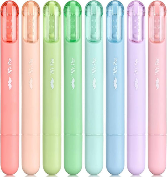 Mr. Pen- Aesthetic Highlighters, 8 Pack, Chisel Tip, Pastel Colors, Cute Highlighters Assorted Colors, Cute Highlighters for School Highlighters, Highlighter Set, Pastel Highlighters