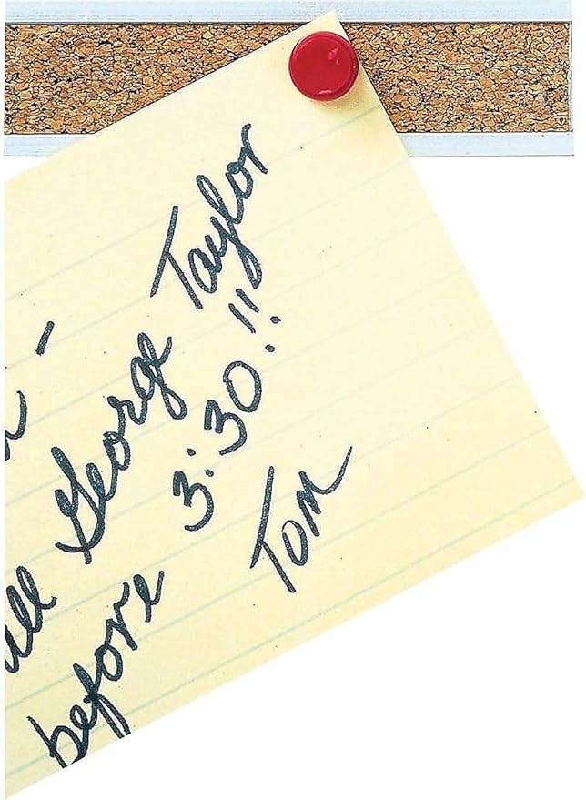 Quartet Bulletin Bar Strip, Cork Board, 24" x 1", Classroom, Office, Cubicle, Aluminum Frame (2004)