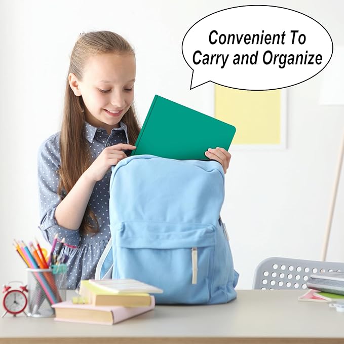 Folders with Pockets,SANXUEWJ 30 Pack Two Pocket Folders Business Card Holder Plastic Folders with Prongs for School Office Filing Cabinet Resume Portfolio (Green)