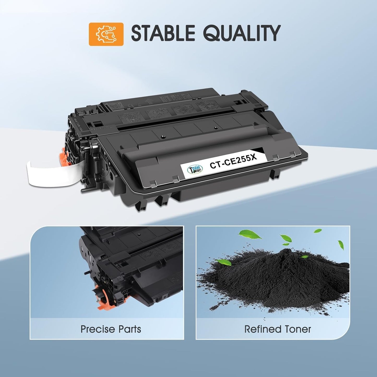 P3015 55X 55A Toner Cartridge Black 2-Pack Compatible Replacement for HP 55A 55X CE255X CE255A Black Toner for HP Laserjet P3015 P3015x P3015dn Pro 500 MFP M521dw M521dn M521 M525 Printer Ink