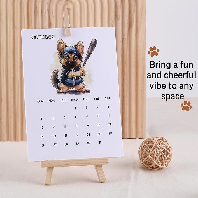 Small Desk Calendar 2025 - Sporty German Shepherd: Monthly Calendar with a Mini Easel Standing Dog Calendar for Home Office Decor Desk Accessories 5" x7" (Jan. 2025 to Dec. 2025)