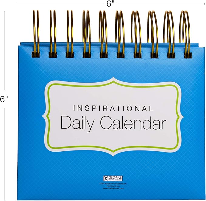 Global Printed Products Motivational & Inspirational Perpetual Daily Flip Calendar Self-Standing Easel (Bright Colors)