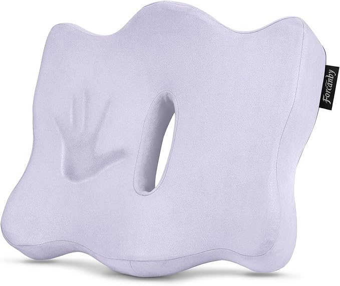 Seat Cushions for Office Chairs - Pressure Relief Seat Cushion with a Storage Bag - Car Seat Cushions for Pressure Relief, Tailbone Pain, Sciatica & Back Pain Relief (Light Purple)