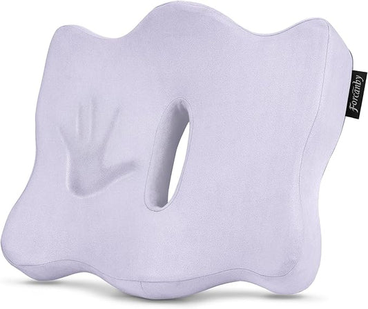Seat Cushions for Office Chairs - Pressure Relief Seat Cushion with a Storage Bag - Car Seat Cushions for Pressure Relief, Tailbone Pain, Sciatica & Back Pain Relief (Light Purple)