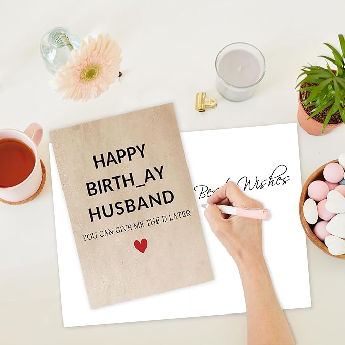 Funny Birthday Card Gift for Husband, Romantic Husband Birthday Card from Wife, Rude Birthday Husband, Unique Bday Card Decoration for Husband