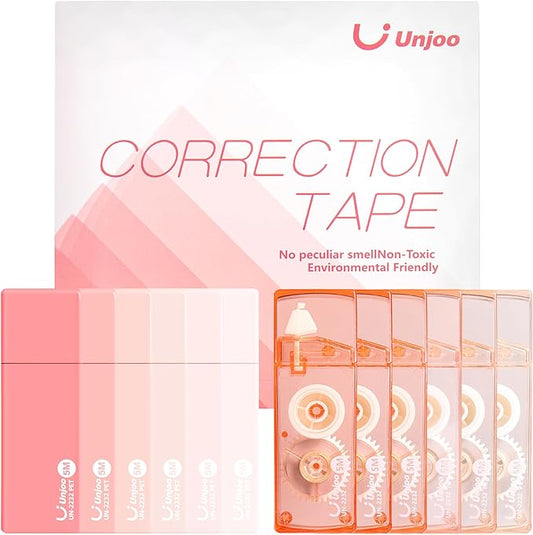 White Correction Tape, Easy To Use Cute Applicator for Instant Corrections, For school, Office Workers (Gradient Pink, 5M/196" x 0.2",12pack)