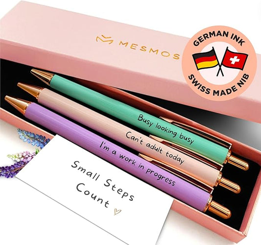 MESMOS 3Pk Funny Pens for Adults, Funny Gifts, Funny Coworker Christmas Gifts, Fun Pens for Adults, Funny Office Supplies for Women, Funny Office Work Gifts, Funny Work Pens, Unique Pens for Women