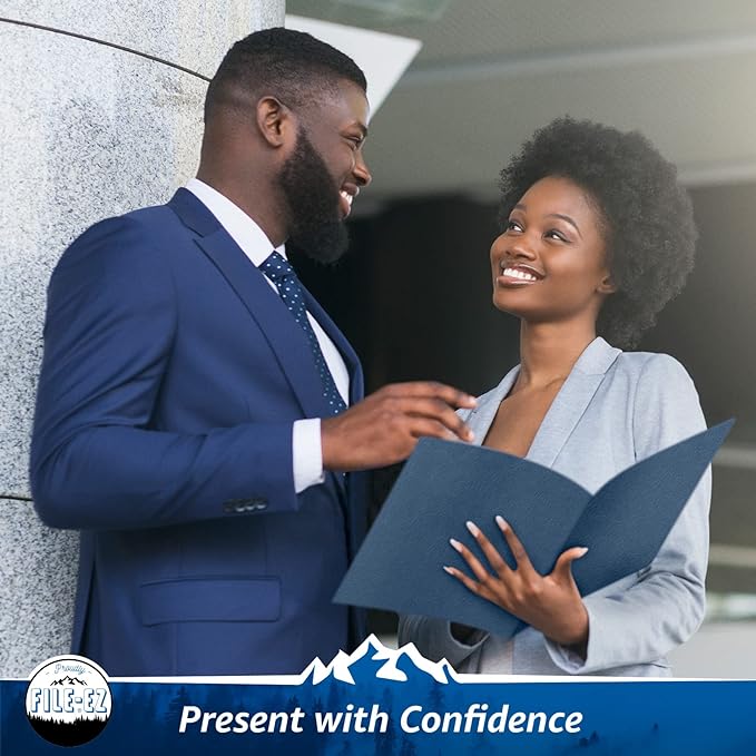 FILE-EZ Two-Pocket Folders, Assorted Colors, 125-Pack, Textured Paper, Letter Size (EZ-32400)