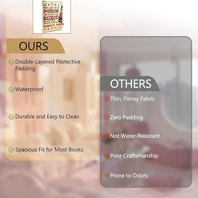 Book Sleeve for Book Lovers, Bookish Book Protector, Book Covers for Paperbacks, Washable Fabric, Book Sleeves with Zipper, Medium 11 Inch X 8.7 Inch