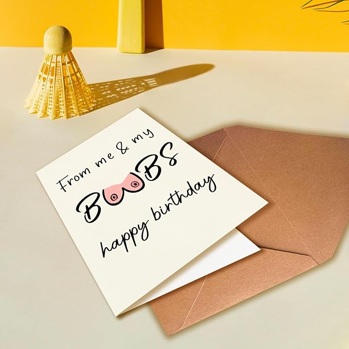 Funny Birthday Card, Happy Birthday From Me and Me, Rude Birthday Card for Boyfriend or Husband, Naughty Card for Him or Her, Funny Rude Gift, Joke Card, with Envelope