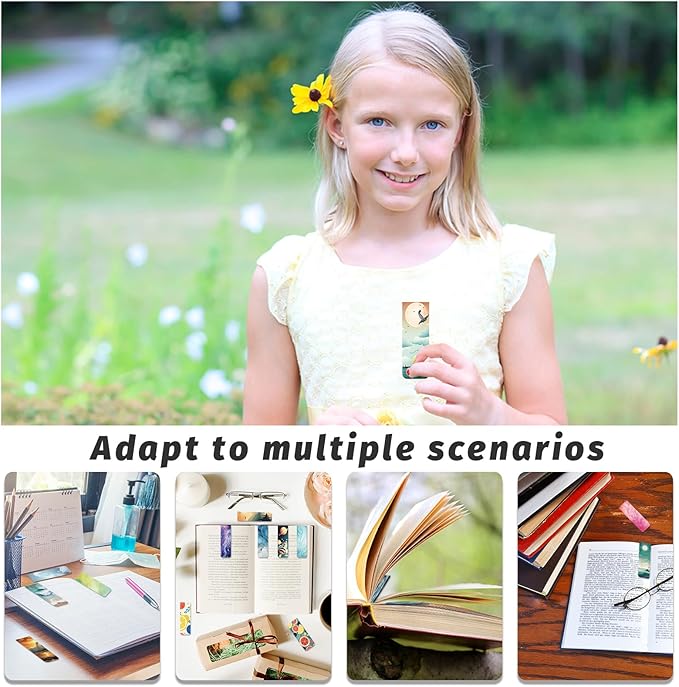 48 Pieces Magnetic Bookmarks Magnet Page Markers - Book Marks for Reading Women & Men with Storage Boxes - Cute Magnet Bookmark Clips for Reading Pleasure