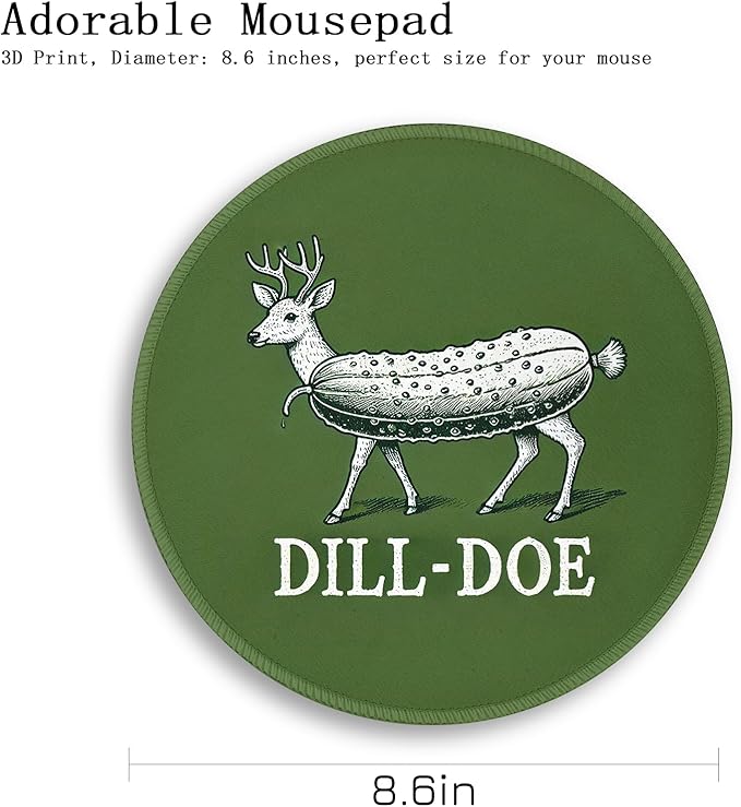 Gctriki Funny Round Mouse Pad, Small Green Computer Mousepads for Desk Laptop Travel Gaming, Stitched Edge Non-Slip Rubber Base, Cute Green Office Desk Accessories Decor for Women Men, 8.6 x 8.6 Inch