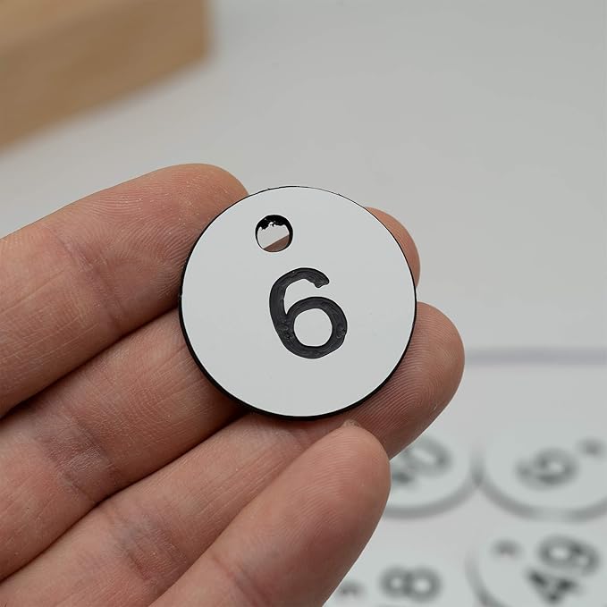 StayMax Plastic ID Number Tags Engraved Tags Key Tags Without Key Rings (1-100, White)