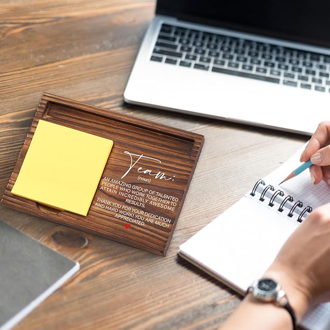 Thank You Team Sticky Note Holder, Team Gifts for Employees, Team Appreciation Gifts for Coworkers, Team Building Gifts for Employees, Teamwork Gift Desk Self-Stick Note Pad Holders TZP08