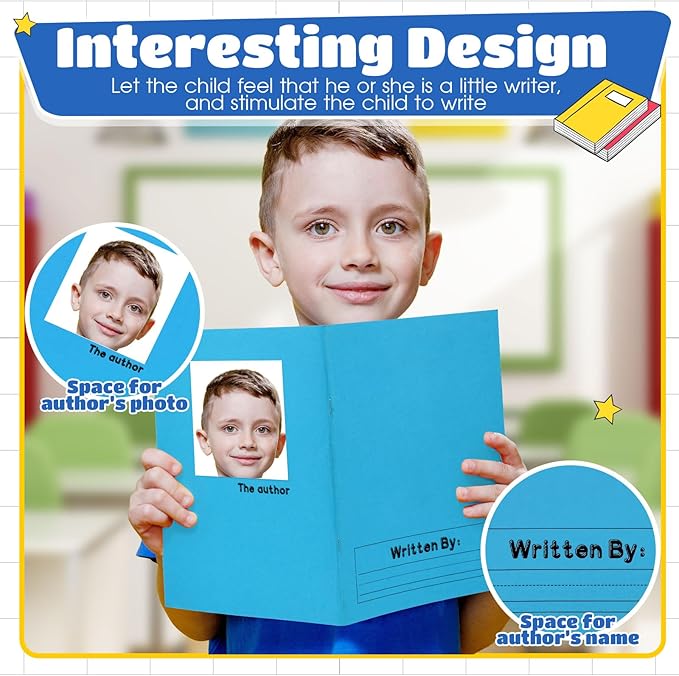 Henoyso 12 Pcs Primary Composition Notebook K-2 9 3/4 x 7 1/2 Inch Primary Journal Blank Writing Book for Kid to Write Draw and Journal 60 Page Notebook Back to School Supplies (Mixed Color)