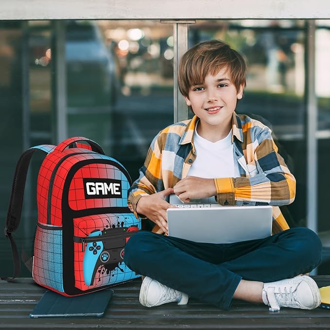 Gamepad Backpack Daily Backpack Large Capacity Universal Waterproof Gaming Laptop Backpack With Adjustable Straps Lightweight Breathable Travel Camping Backpack15 X11