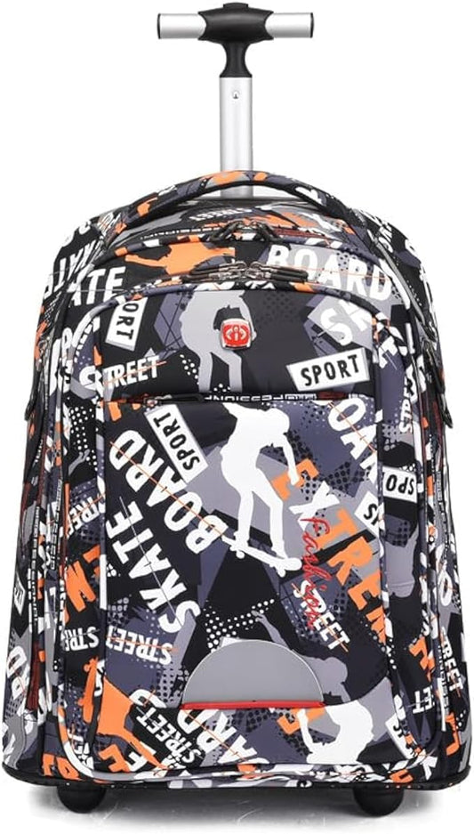 Rolling Backpack,Large Rolling Laptop Bag Briefcase Backpacks with Wheels for Women Adults Travel Trolley Office,Waterproof Wheeled Backpack(22inch, Light Gray)