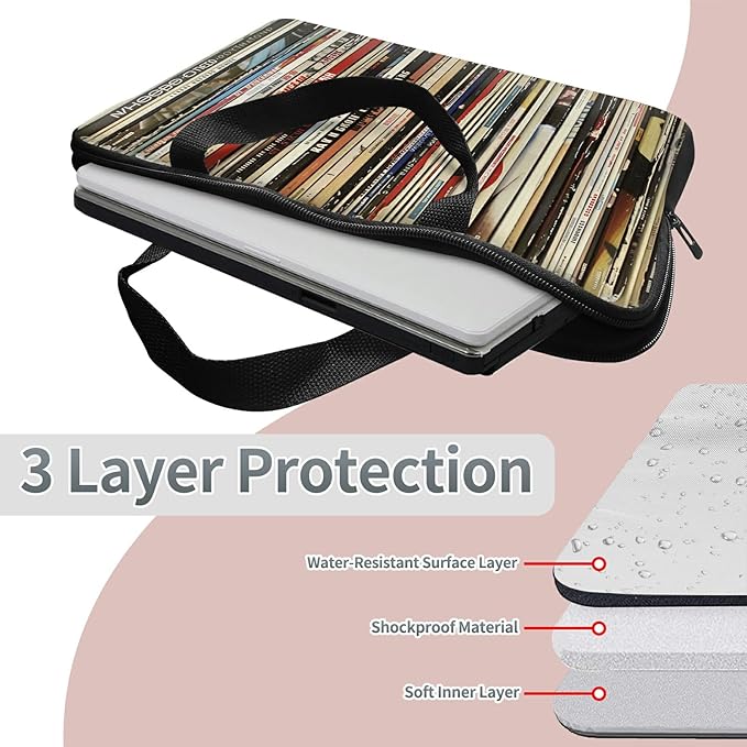 Universal Laptop Sleeve Tablet Case 12 inch, Books Slim Carrying Case Durable Handbag Travel Laptop Bag for Surface Pro 9 8 7/Laptop Go 2 3, MacBook Air 11/12