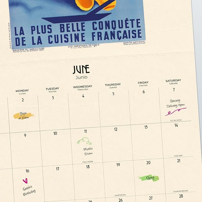 Vintage Advertising Wall Calendar 2025 12" x 12" FSC® Plastic Free - Starts Week On Sunday | Square Wall Calendar | Family Planner Calendar 2025 | Vintage Calendar 2025