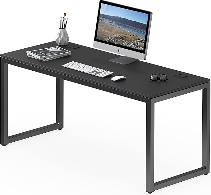 SHW 55-Inch Commercial-Grade Office Computer Desk, Black