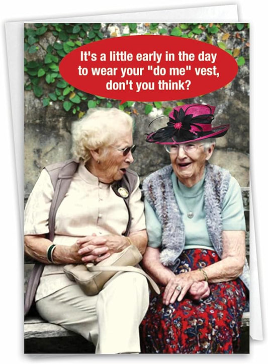 NobleWorks Funny Birthday Greeting Card w/ 5 x 7 Inch Envelope (1 Card) Bday Do Me Vest C7193BDG