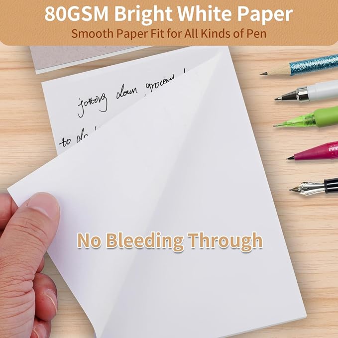 Note Pads 4x6 In, 10 Pack Blank Server Notepad, 50 Sheets Per Scratch Memo Pads for Grocery Shopping To Do Lists, Small White Paper for Writing Quick Notes Work Home Office