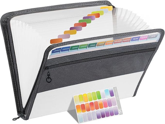 Mr. Pen- Accordion File Organizer, 13 Pockets, White, Document Organizer, Expanding File Folder Organizer, Accordion Folders for Documents, Accordian Folder, Accordian File Organizer