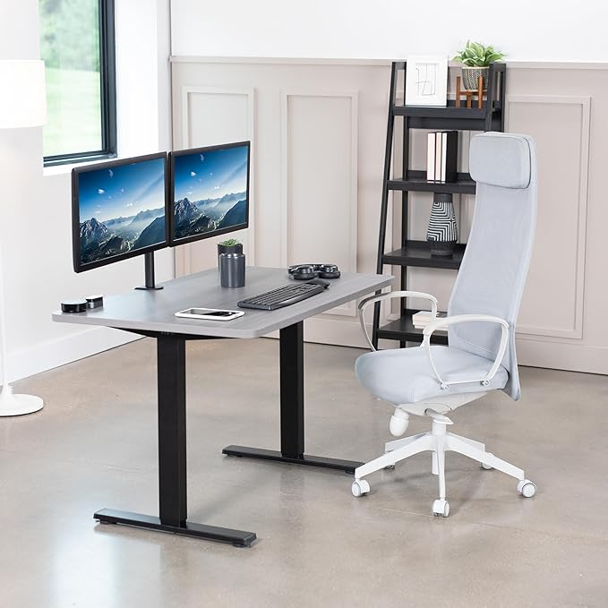 VIVO Universal 48 x 30 inch Solid One-Piece Table Top for Standard and Sit to Stand Height Adjustable Home and Office Desk Frames, Dark Gray, DESK-TOP48-30G