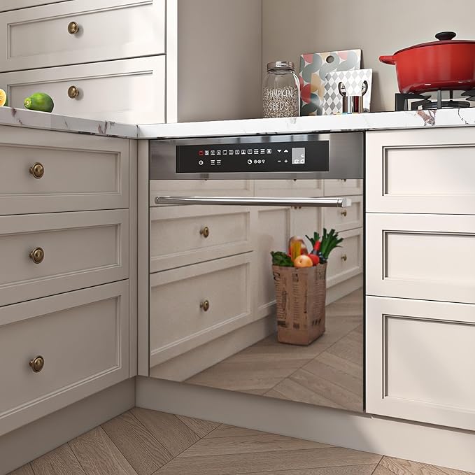 FunStick 24"x197" Large Flexible Self Adhesive Mirror Stickers for Walls Mirror Decor Stick on Mirror Contact Paper Peel and Stick Plastic Mirrors Tiles for Bathroom Gym Bedroom Wall Stickers Cabinets