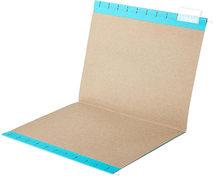 Amazon Basics Hanging File Folders, Letter Size, Aqua, 25-Pack
