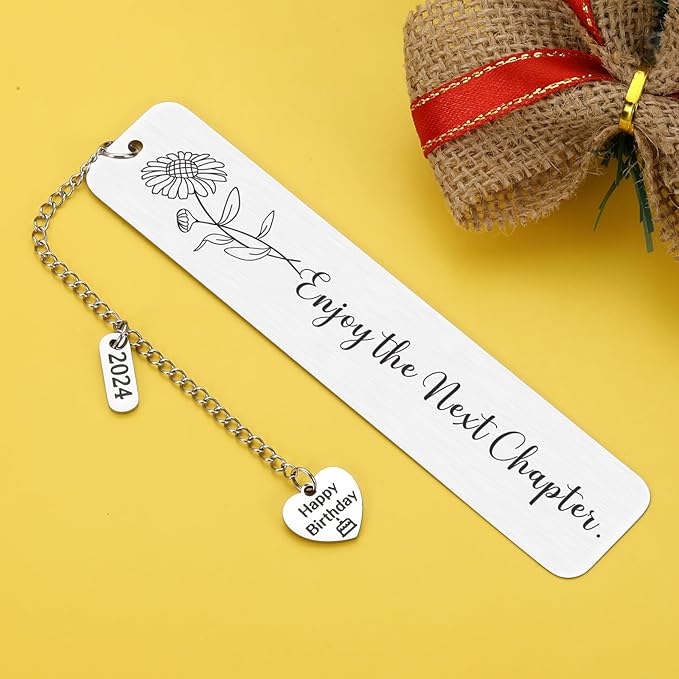 50th Birthday Gifts for Her, 16 21st 30th 40th 50th 60th Birthday Gifts for Her, Birthday Gift Ideas for Friend Bestie Mom Grandma Sister Girls Book Lovers,Birth Flower Bookmark,Sunflower Gifts