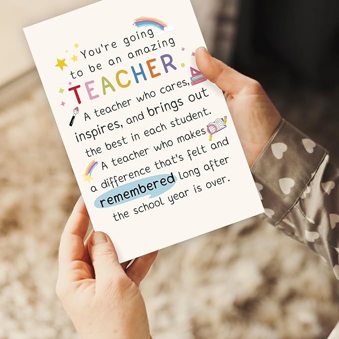 Best Teacher Graduation Gifts for Women Men, Funny New Teacher Card, First Year Gifts for Education Major