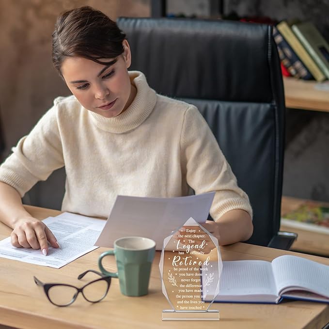 Chunful Happy Retirement Gifts for Men Women Never Understand the Difference You Made Keepsake and Paperweight Retirement Plaque Inspirational Gifts for Retired Teacher Nurse(Vintage Style)