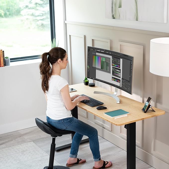 VIVO Bamboo 60 x 24 inch Universal Solid One-Piece Table Top for Standard and Sit to Stand Height Adjustable Home and Office Desk Frames, DESK-TOP60O