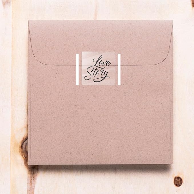 Transparent Thermal Labels 2 x 2 Inch Self-Adhesive Printer Clear Stickers Vinyl Waterproof Roll Decals Rectangle Name Tags for Address Design DIY Logo Business 300 PCS