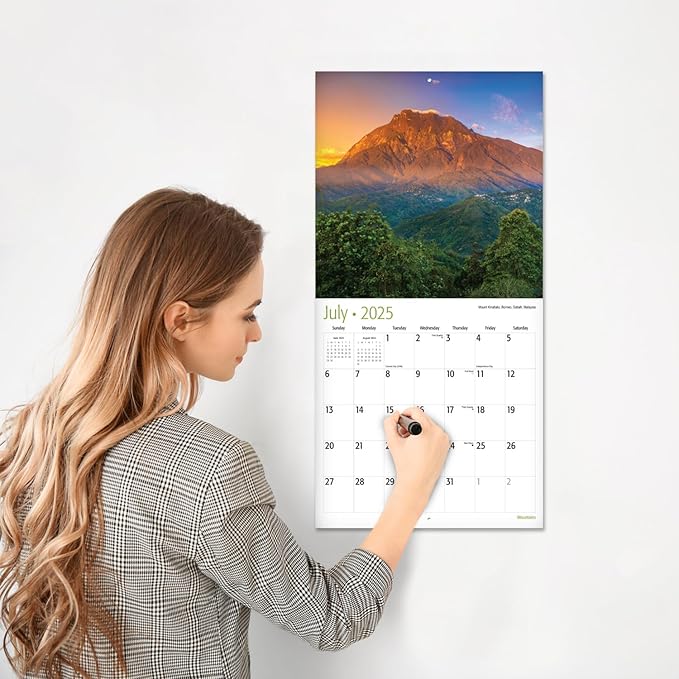 RED EMBER Mountains 2025 Wall Calendar 12 Month | 12" x 24" Open | Thick & Sturdy Paper | Giftable | Calendar 2025