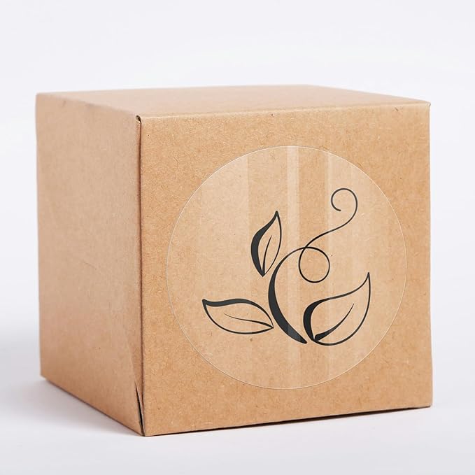 Transparent Thermal Labels Round 3 Inch Self Adhesive Circle Clear Printer Stickers Vinyl Waterproof Roll Decals Name Tag for Address Design DIY Logo Business 200 PCS