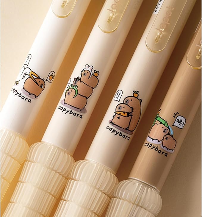 4 Pcs Mechanical Pencils 0.5mm Cute Capybara Mechanical Pencil Kawaii Cartoon Pencils School Pencil for Kids Students Girls Women (4Pcs Capybara)
