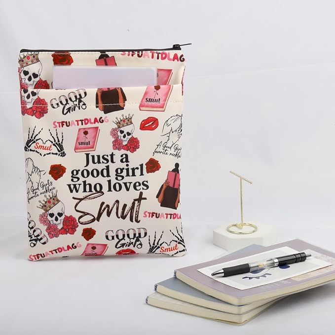 Good Girl Book Sleeve Smutty Reader Gift Just A Girl Who Loves Smut Book Cover Spicy Lover Booktok Merch Literary Gift Romance Read Gift(JustGirlLoveSmutBS)